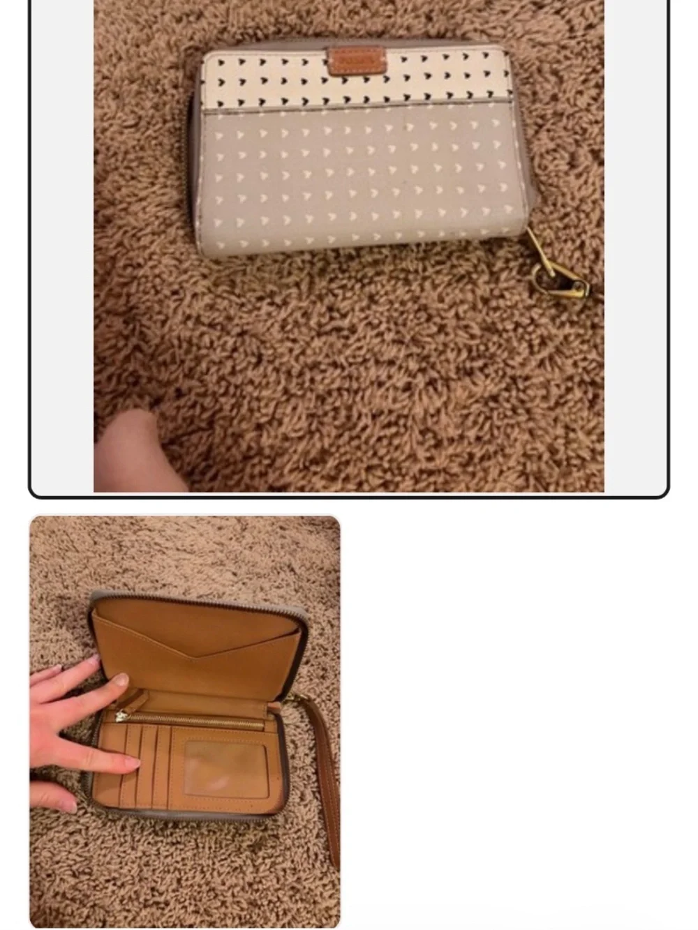 Fossil heart canvas wristlet